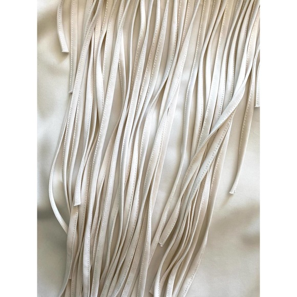 ZARA womens medium ivory fringe front tunic mini dress crew neck sleeveless 0064 - Picture 11 of 11